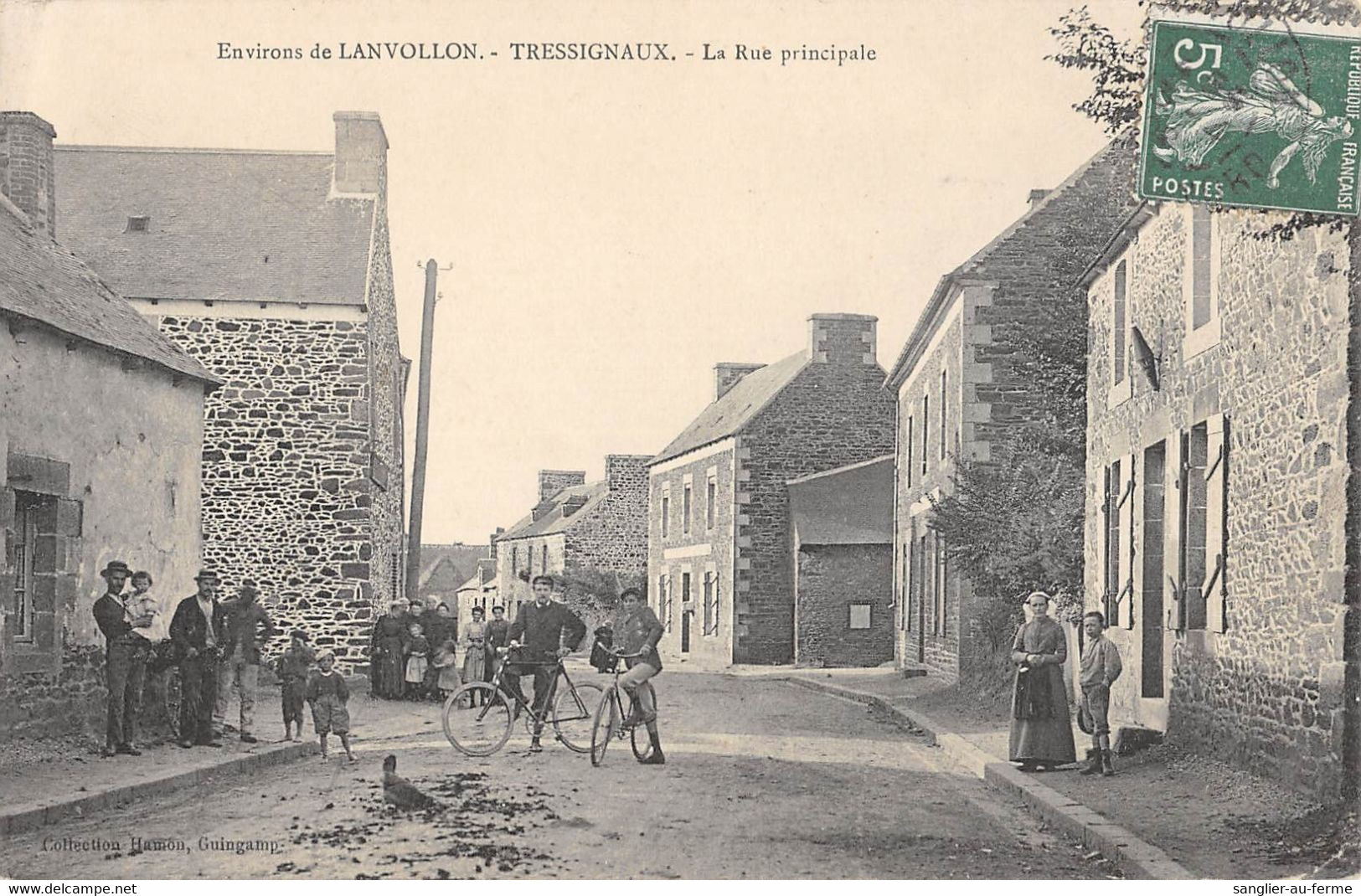 CPA 22 ENVIRONS DE LANVOLLON TRESSIGNAUX LA RUE PRINCIPALE - Altri & Non Classificati