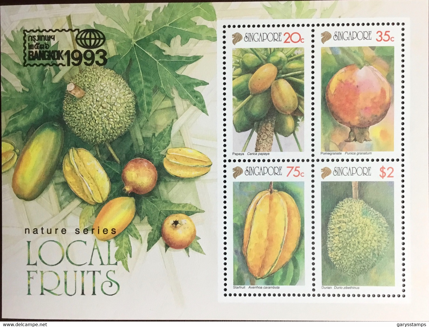 Singapore 1993 Bangkok Local Fruits Minisheet MNH - Obst & Früchte