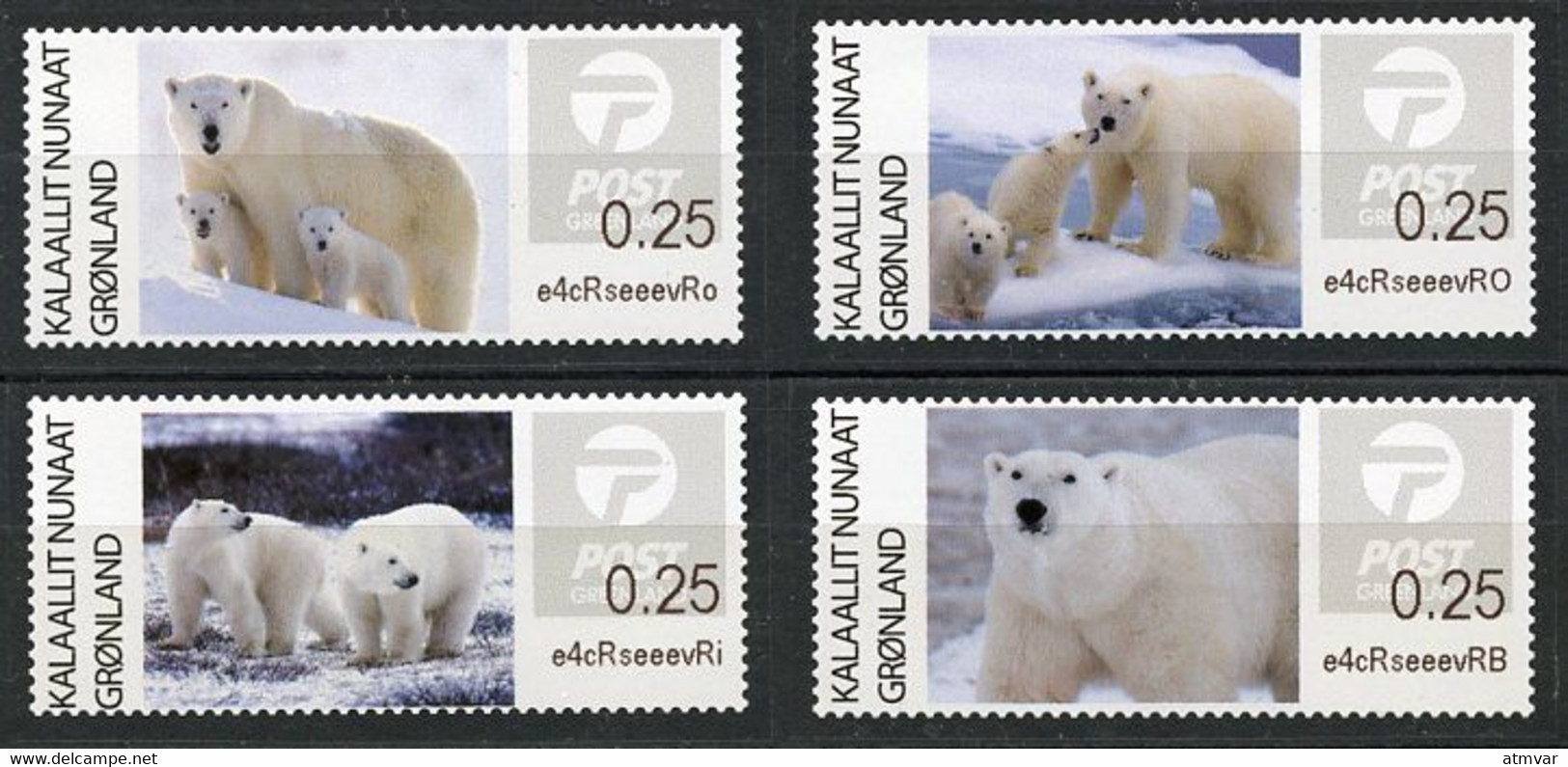 GREENLAND GROENLAND (2019) - ATM Series - Polar Bears, Der Eisbär, Ours Blanc, Oso Polar (Ursus Thalarctos Maritimus) - Timbres De Distributeurs