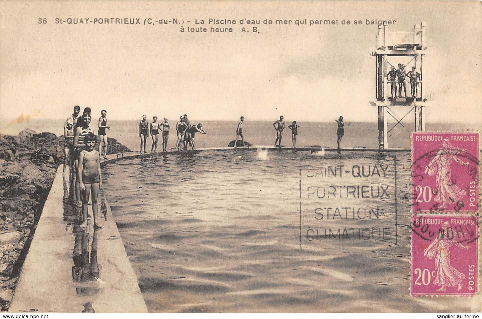 CPA 22 SAINT QUAY PORTRIEUX LA PISCINE D'EAU DE MER QUI PERMET DE SE BAIGNER A TOUTE HEURE (cliché Rare - Saint-Quay-Portrieux