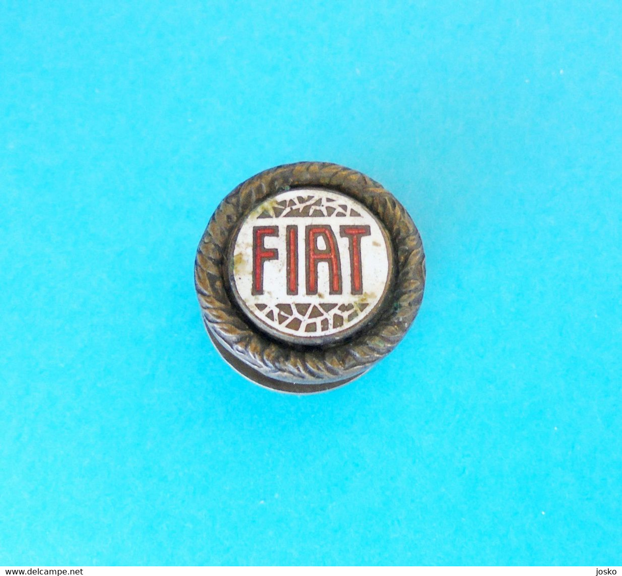 FIAT ... Beautifull Old And Rare Enamel Buttonhole Pin Badge * Car Automobile Auto Automobil Italy Italia Torino - Fiat