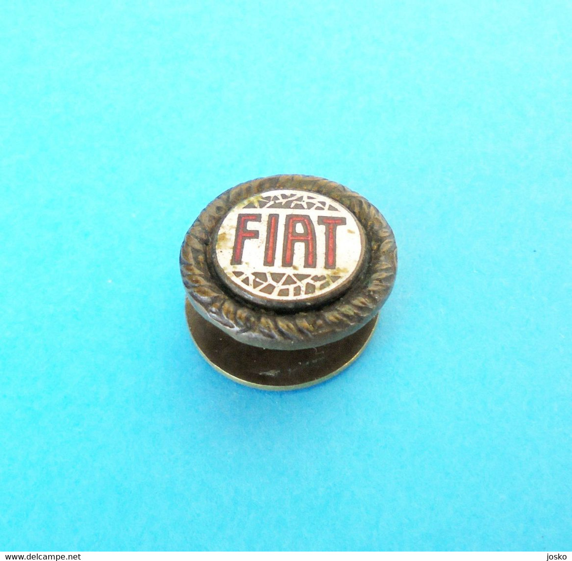 FIAT ... Beautifull Old And Rare Enamel Buttonhole Pin Badge * Car Automobile Auto Automobil Italy Italia Torino - Fiat