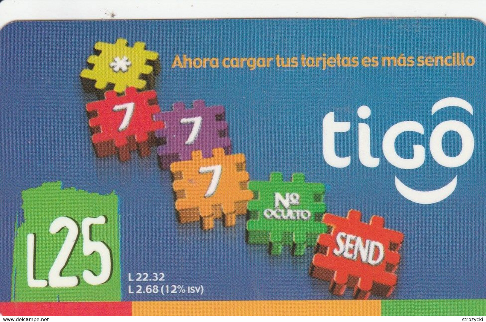 Honduras - Tigo - Ahora Cargar .... L 25 (09.2006) - Honduras