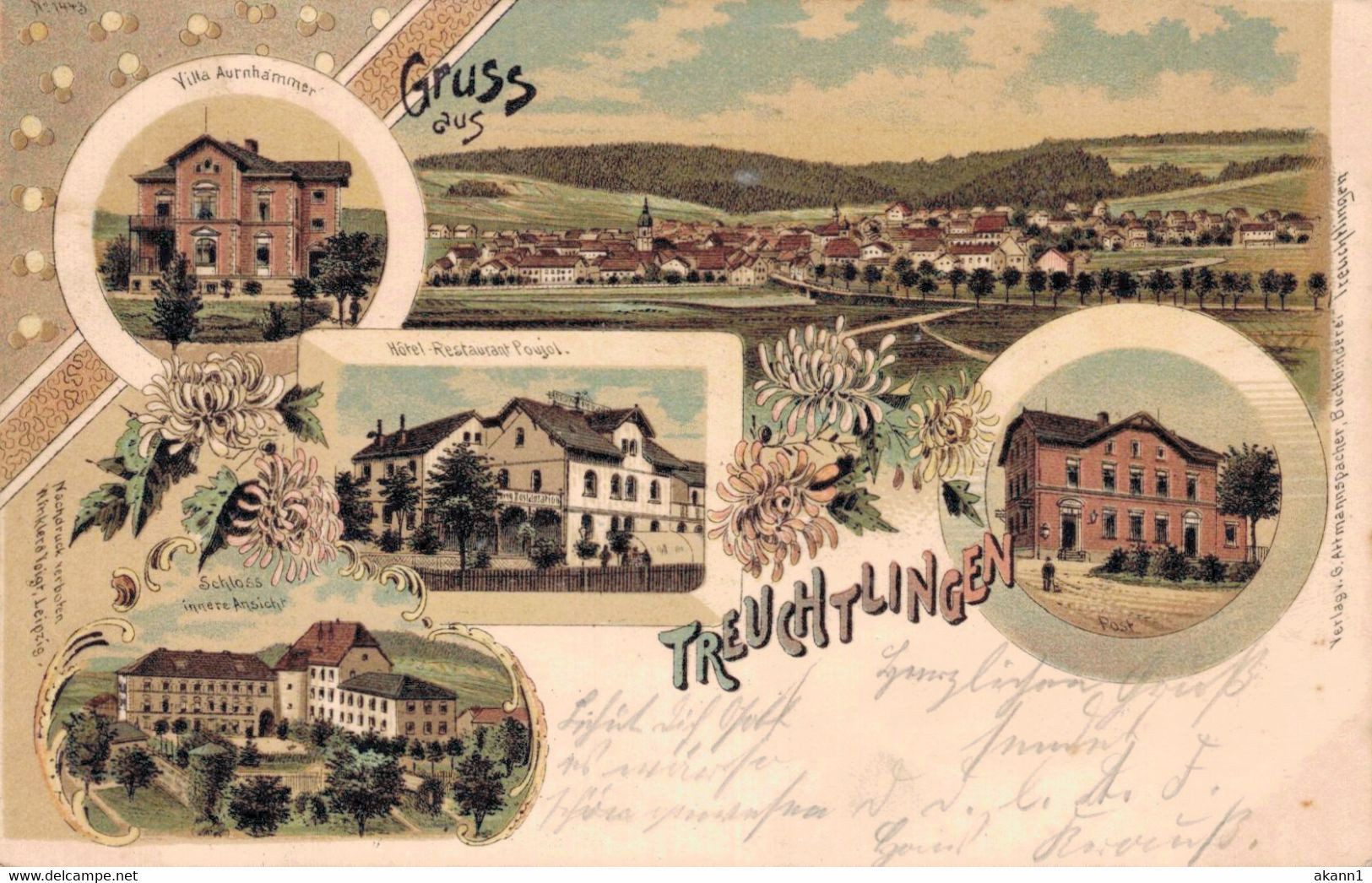 80506- Litho Gruss Aus Treuchtlingen Mit Schloss Innere Ansicht 1898 - Weissenburg