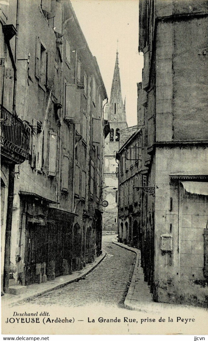 07*Ardèche* - Joyeuse - La Grande Rue Prise De La Peyre - Joyeuse