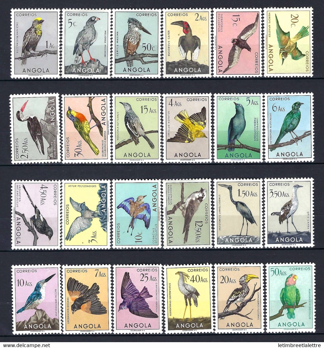 ⭐ Angola - YT N° 328 à 351 ** - Neuf Sans Charnière - Thématique Oiseaux - 1951 ⭐ - Angola