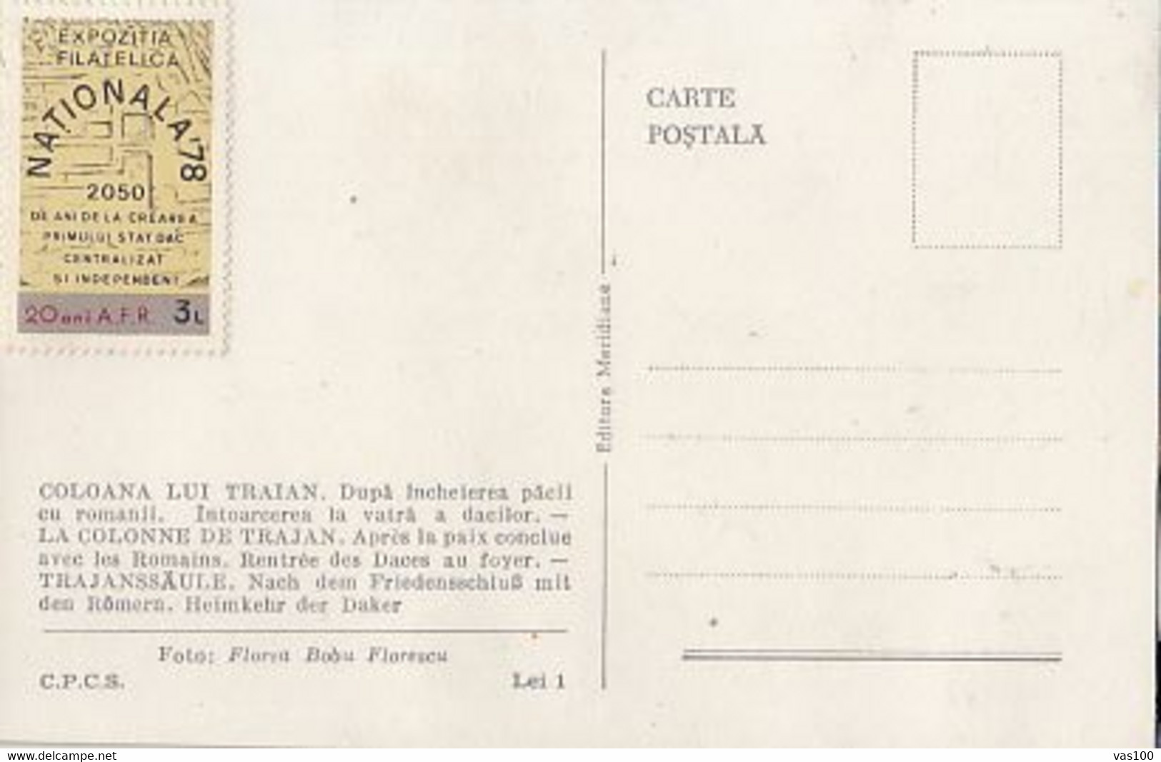 ARCHAEOLOGY, DACIAN WARRIOR, TRAJAN'S COLUMN DETAIL, CM, MAXICARD, CARTES MAXIMUM, 1980, ROMANIA - Archäologie