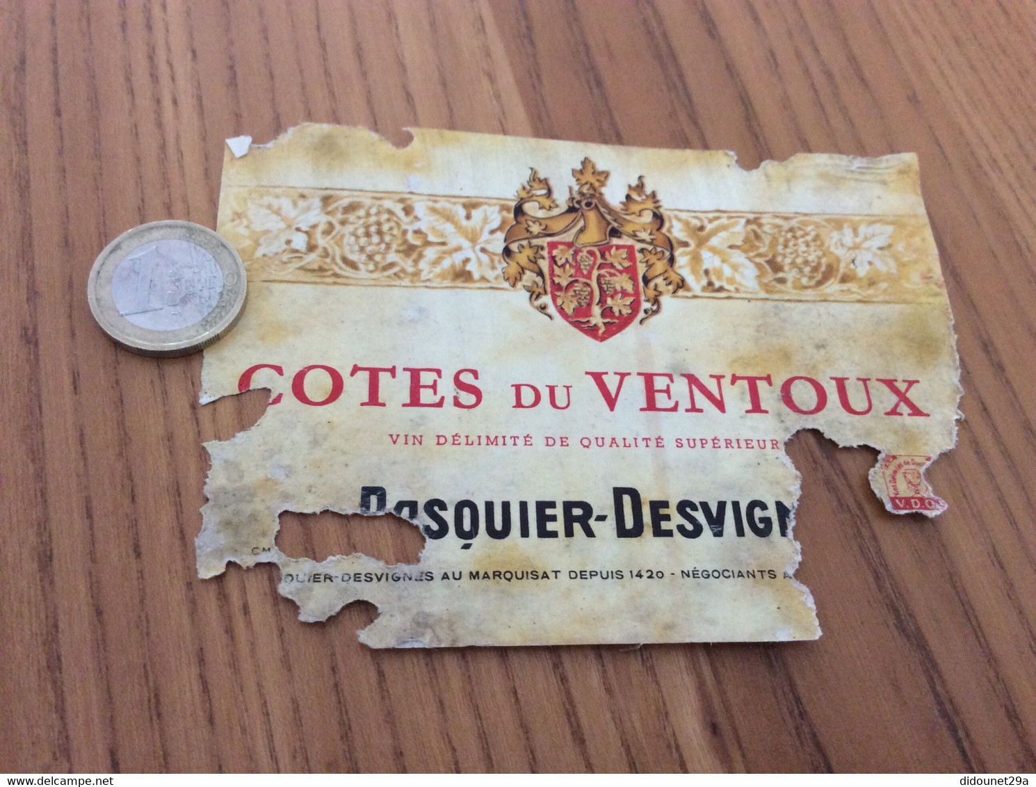 Étiquette De Vin «Côtes Du Ventoux - PASQUIER DESVIGNES - ST-LAGER (69)» - Côtes Du Ventoux