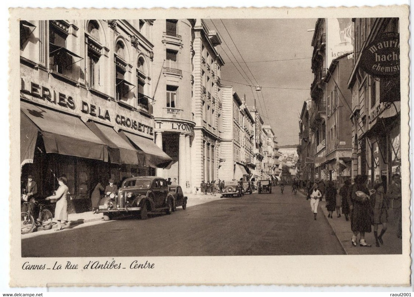 Autos Voitures Automobiles Cars - CANNES Rue D'Antibes Centre - Américaine US Car à Identifier Simca 5 Tacots Oldtimers - Passenger Cars