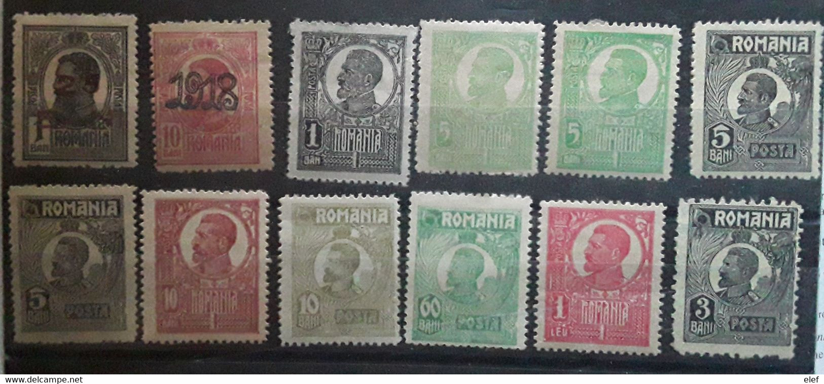 ROMANIA ROUMANIE 1909 - 1919, Ferdinand 1 Er ,Lot De 12 Timbres Neufs * MH TB - Nuevos