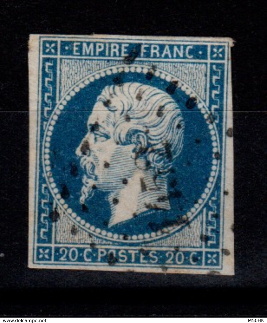 YV 14A Oblitere PC 1452 De Grenoble , 4 Marges, Pas Aminci - 1853-1860 Napoleone III