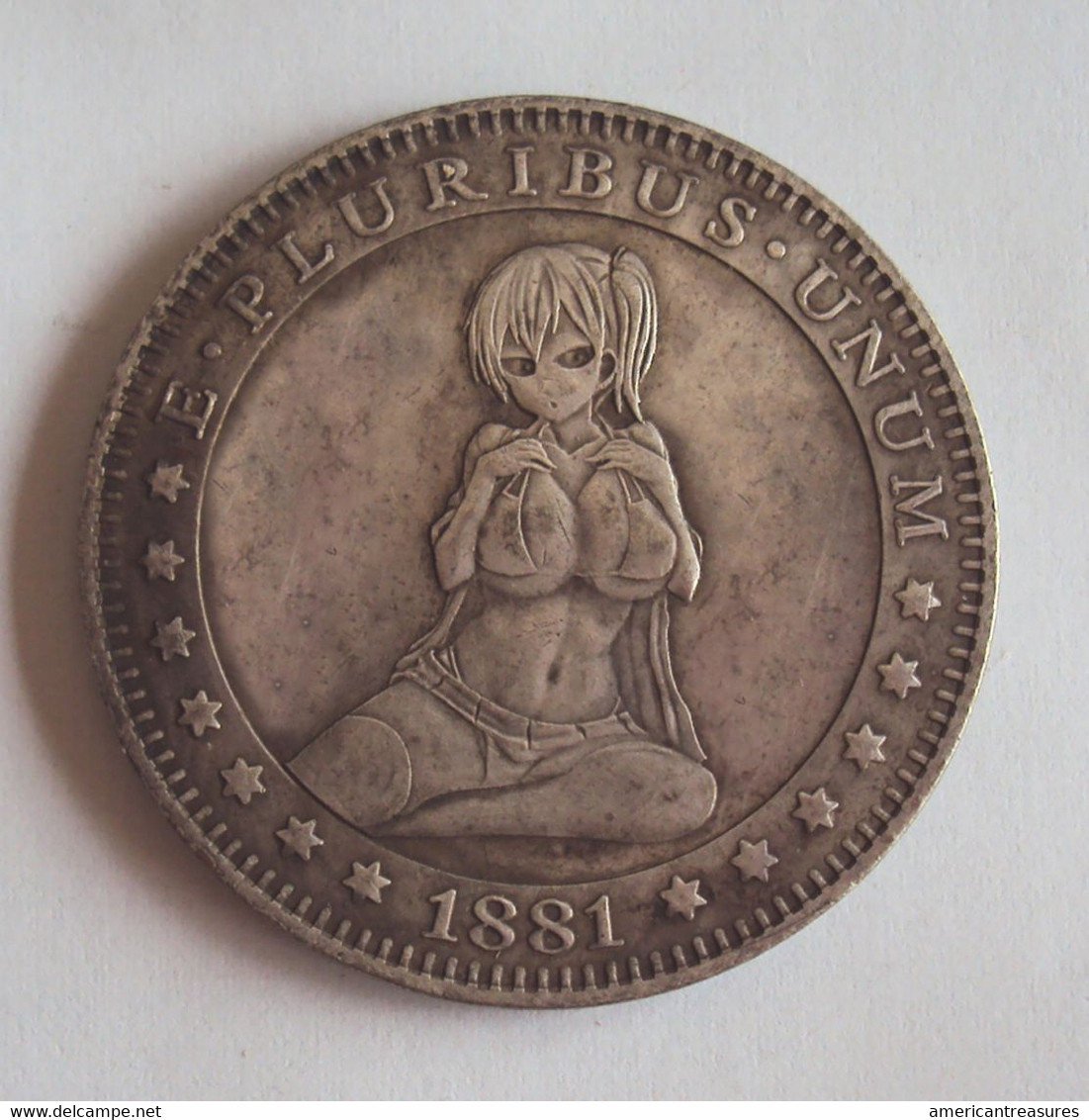 USA 1881 1 $ 'hobo Nickel' Carson City 'Busty Girl 2' (based On Morgan $) - UNCIRCULATED - Other - America