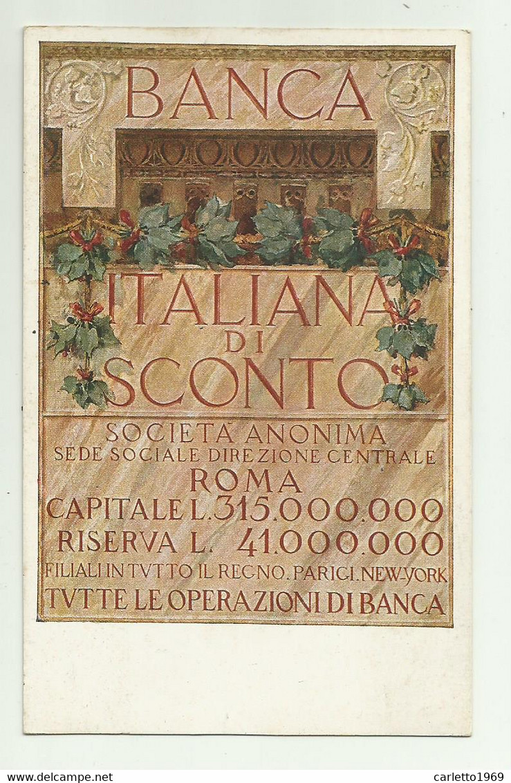 BANCA ITALIANA DI SCONTO   ILLUSTRATA  - NV FP - History