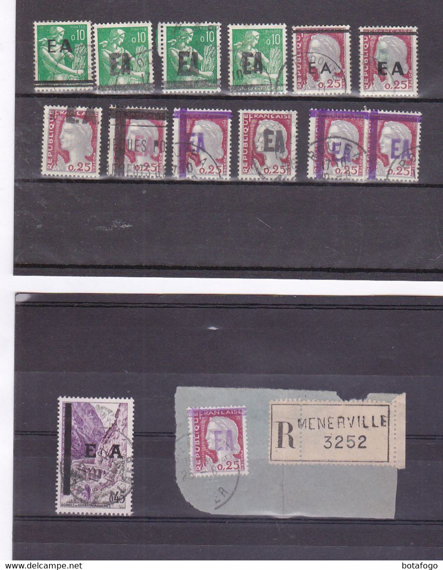 14 TIMBRES ALGERIE  FRANCAISE , 1962; SURCHARGE E.A - Algeria (1962-...)