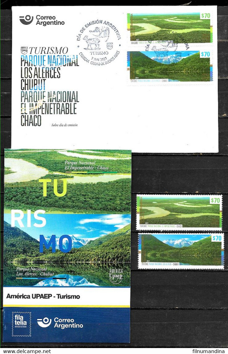 #10015 ARGENTINE,ARGENTINA 2021 UPAEP AMERICA NATURE RIVER MOUNTAIN COMBO NEUF,BROCHURE - Ungebraucht