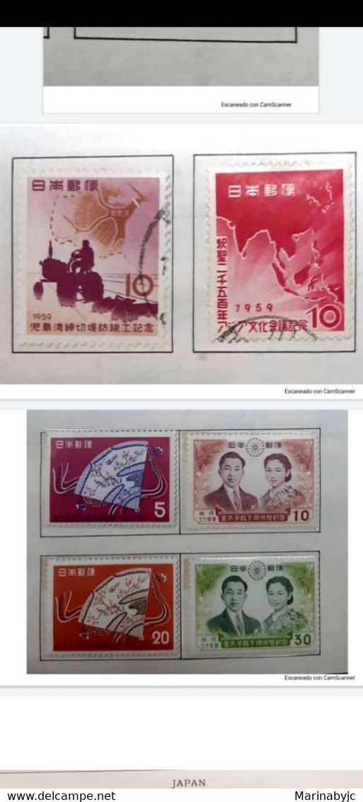 L) 1958 - 1959 JAPAN, WEDDING OF EMPEROR AND EMPRESS,  COMPLETION OF KAJIMA BAY RACLAMATION PROJECT, TRACTOR AND MAP, AR - Andere & Zonder Classificatie