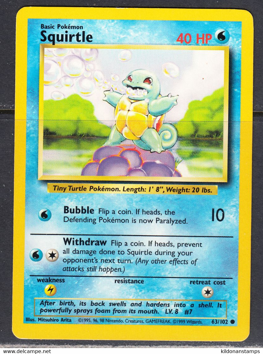 Squirtle 1999 Base Set, NM, 63/102 - Other & Unclassified