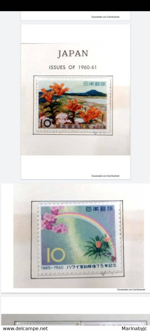 L) 1960 - 1961 JAPAN, NATURE, FLOWERS, 75th ANNIV. OF JAPANESE EMIGRATION TO HAWAII, RAINBOW, ALBUM PAGE NO INCLUDED - Otros & Sin Clasificación