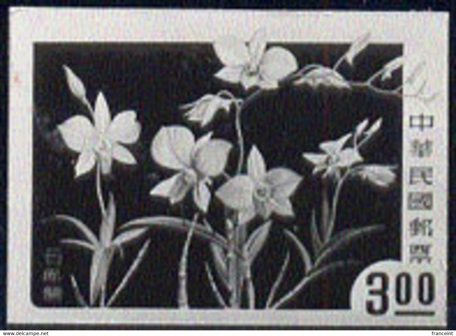 TAIWAN (1958) Fitzerald Orchid. Photographic Essay In Black & White, Representing The Accepted Design. SC 1192 - Andere & Zonder Classificatie