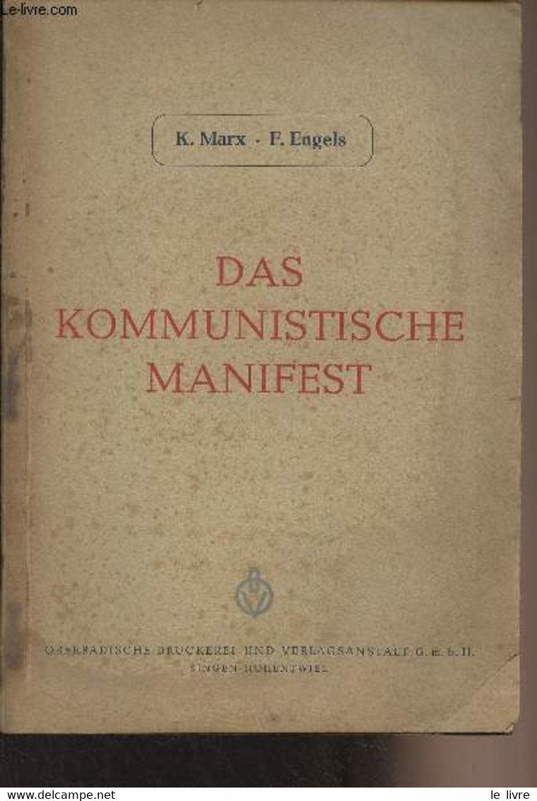 Das Kommunistische Manifest - Marx K./Engels F. - 0 - Sonstige & Ohne Zuordnung