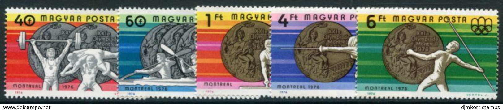 HUNGARY 1976 Olympic Medal Winners MNH / **.  Michel 3164-68 - Ungebraucht