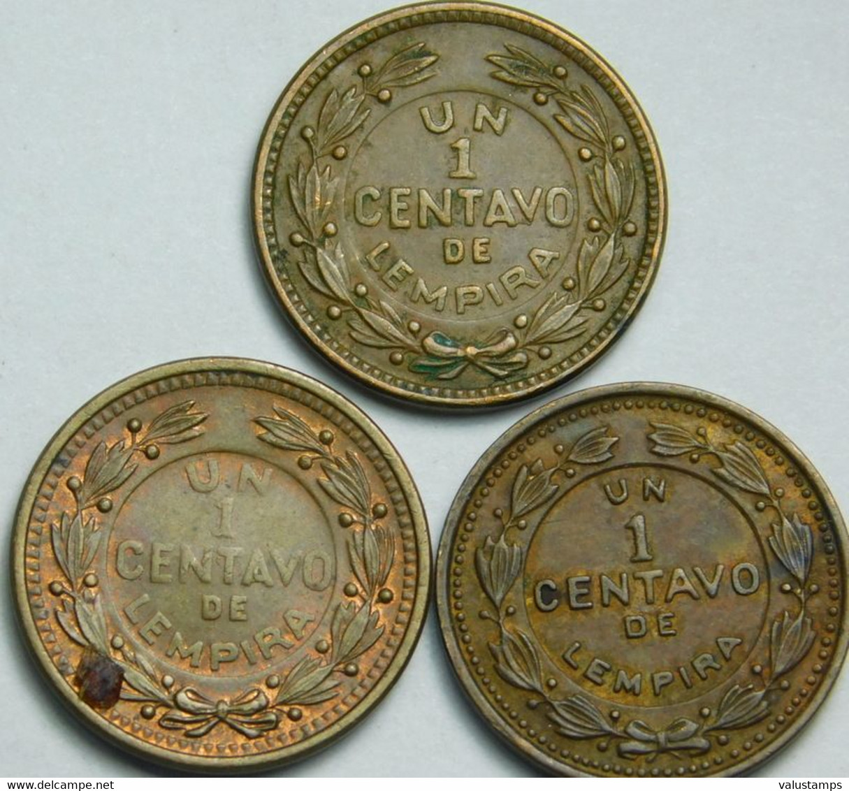 3x One Centavo Honduras  2x 1957 , 1x 1954  Small Coins  56-539 - Honduras