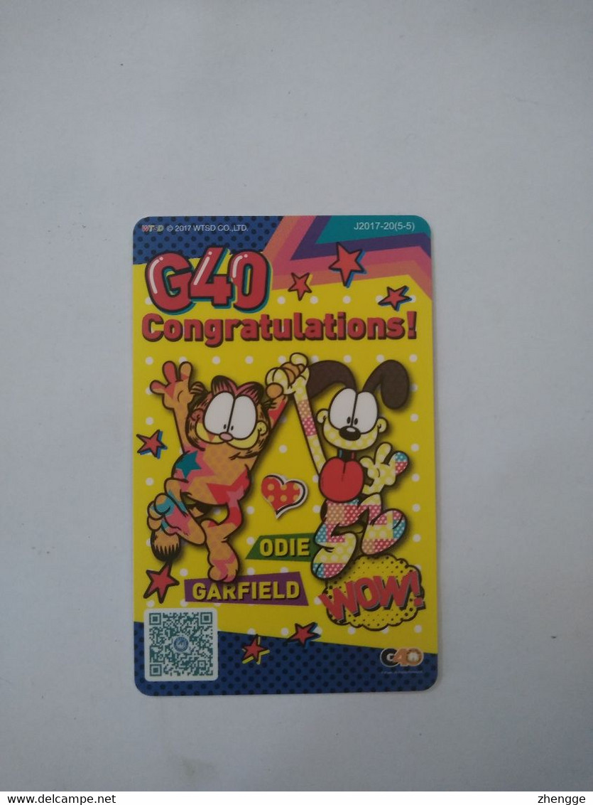 China Transport Cards, Garfield, Odie, For Bus, Metro,Tianjing Metroplitan Card Co., Ltd. City Card, Tianjin City,(1pcs) - Unclassified