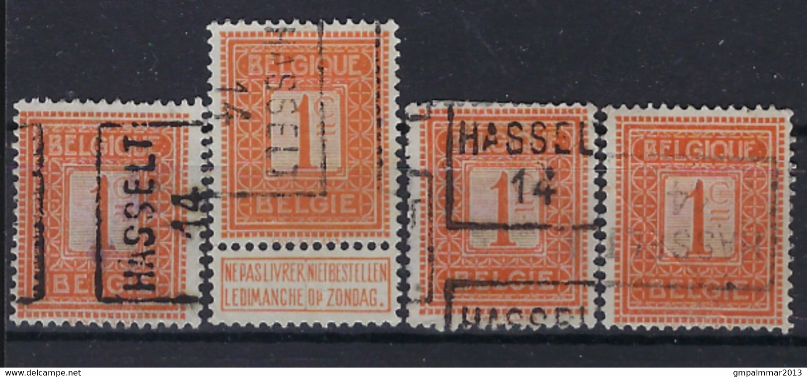 PELLENS Type Cijfer Nr. 108 Voorafgestempeld Nr. 2288 A + B + C + D  HASSELT 14  ; Staat Zie Scan ! Inzet Aan 25 € ! - Roulettes 1910-19