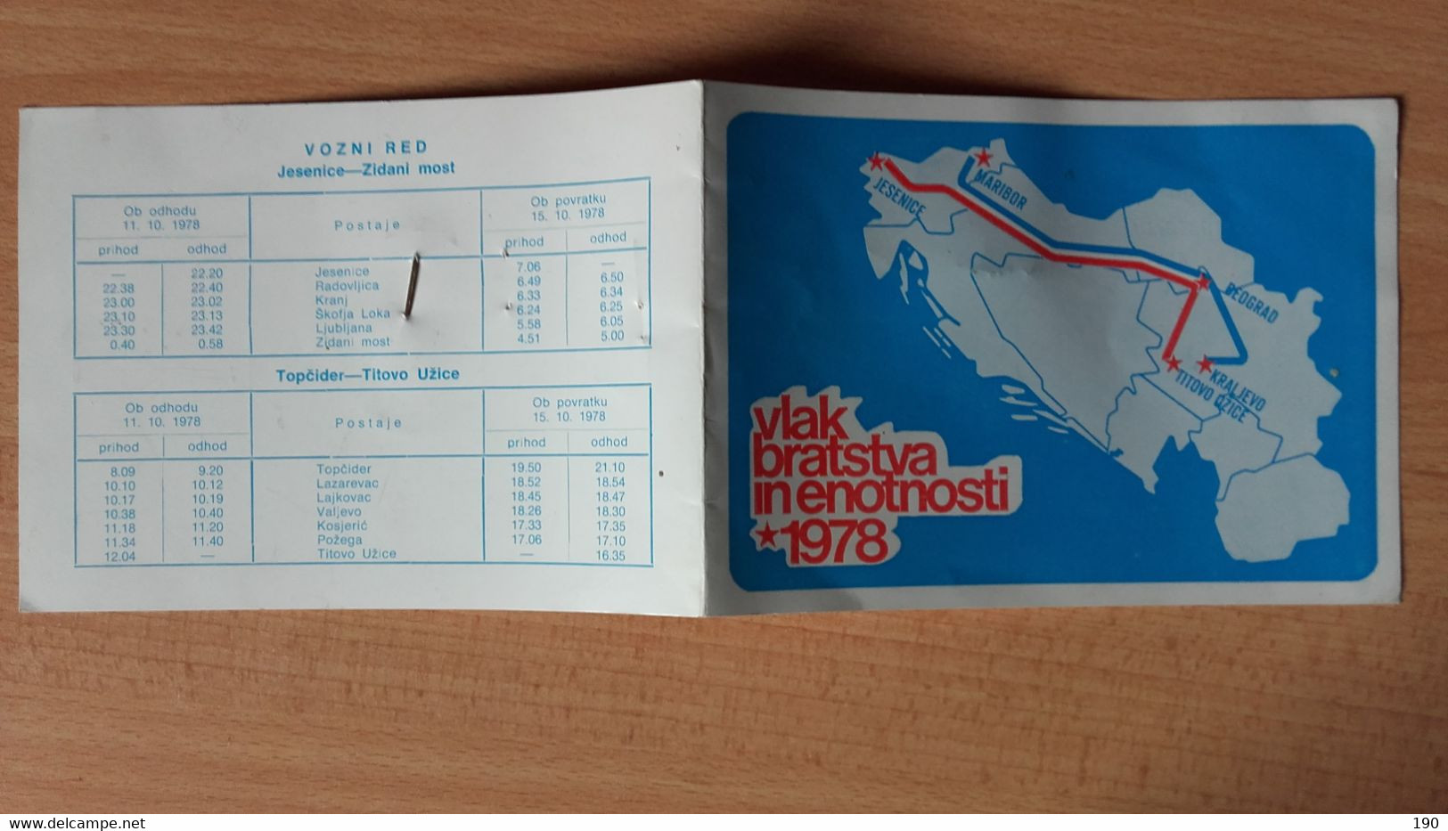 Badge(pin)+ Timetable(train).Vlak Bratstva In Enotnosti.Vozni Red Maribor-Kraljevo - Europe