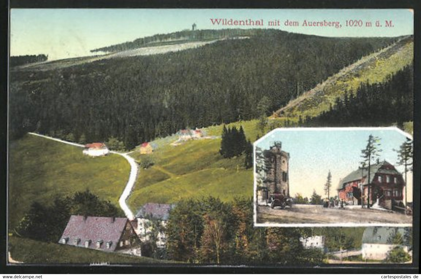 AK Wildenthal I. Erzgeb., Blick Mit Dem Auersberg - Auersberg