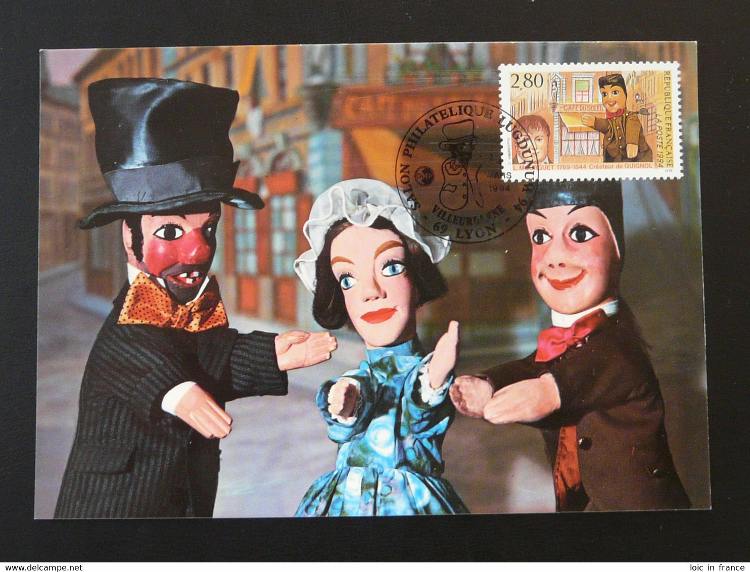 Carte Maximum Card Marionnettes Puppets Guignol Lyon 1994 - Marionetten