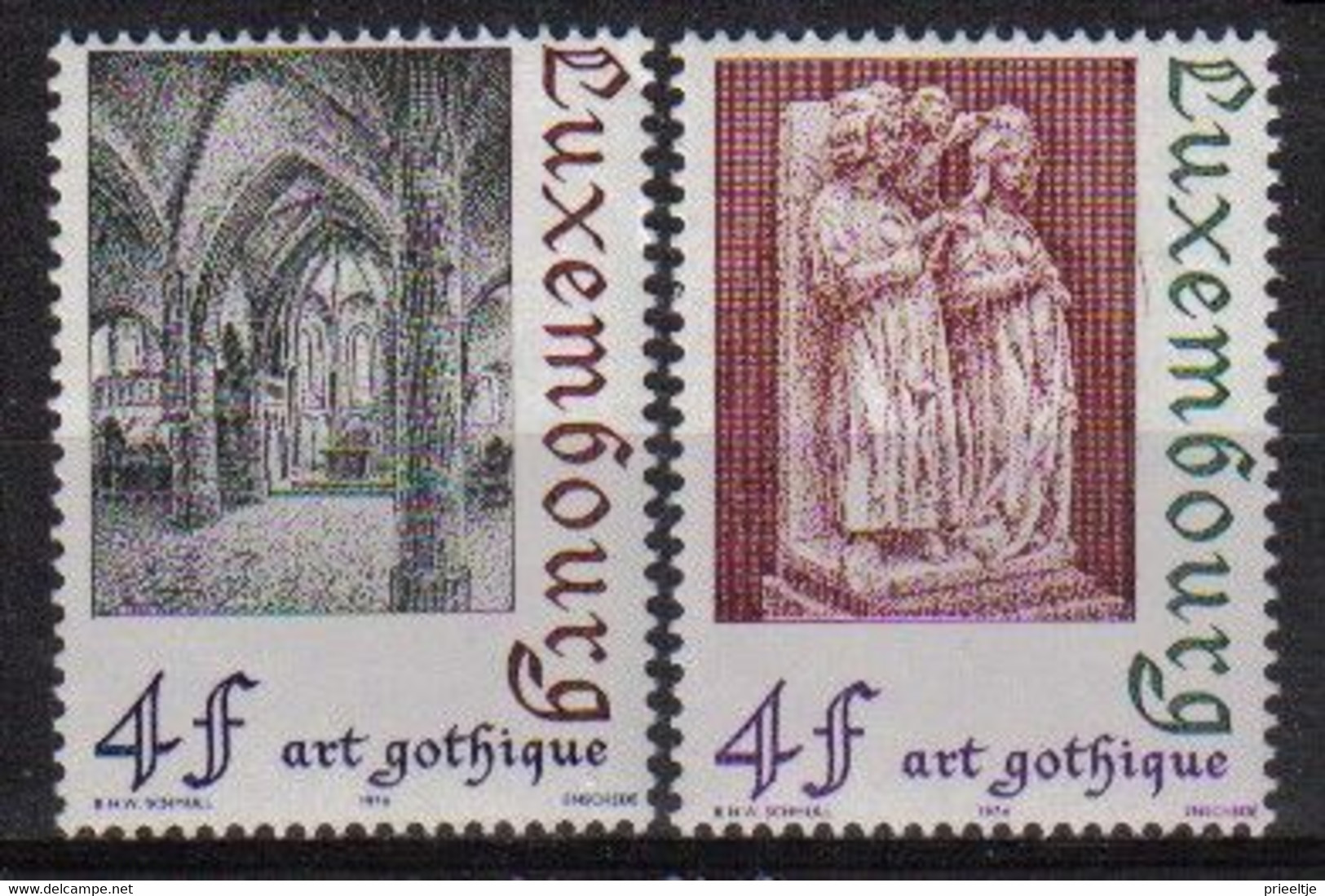 Luxemburg 1974 Gothic Art Y.T. 837/838  ** - Nuovi