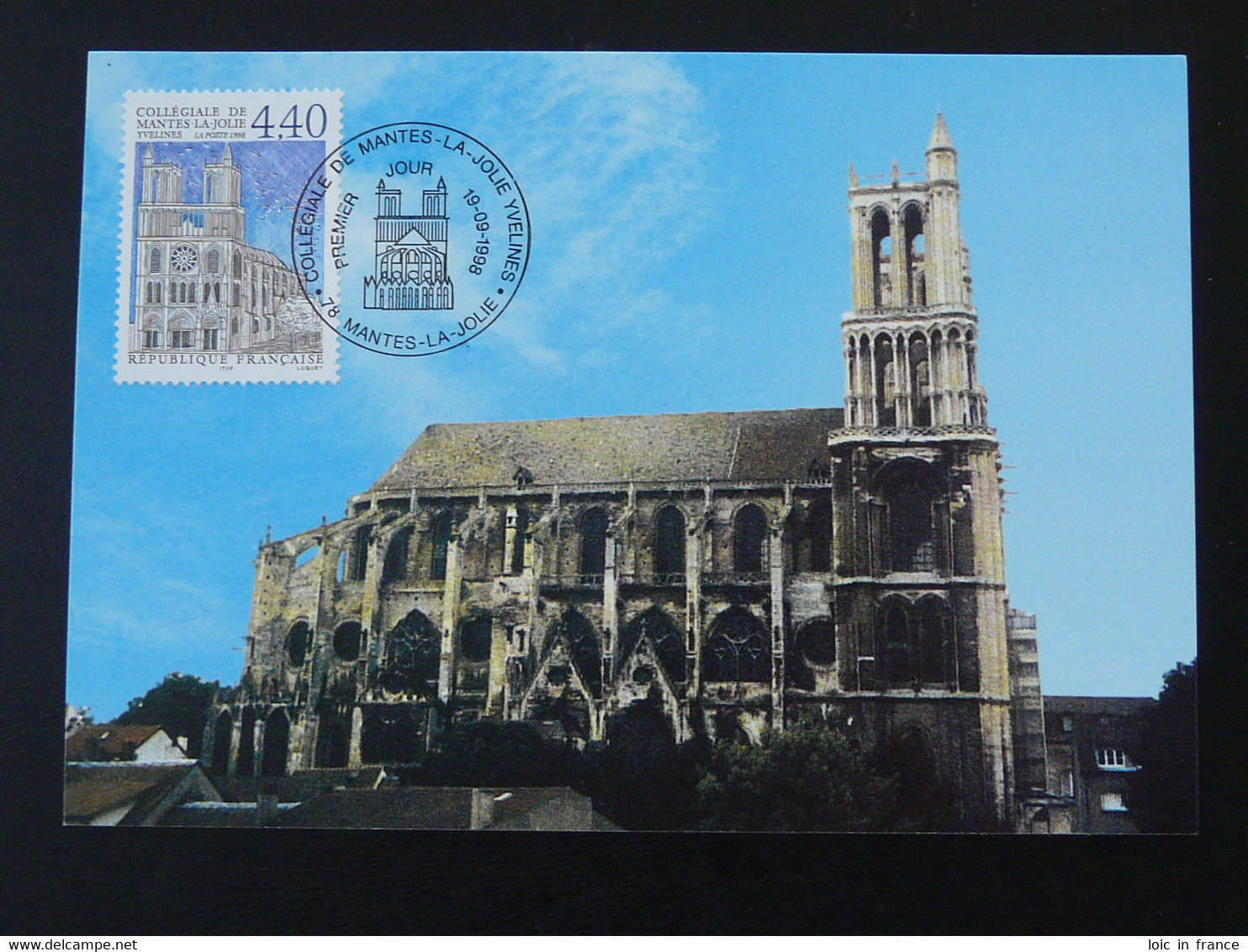 Carte Maximum Card Collégiale De Mantes La Jolie 78 Yvelines 1998 - Churches & Cathedrals