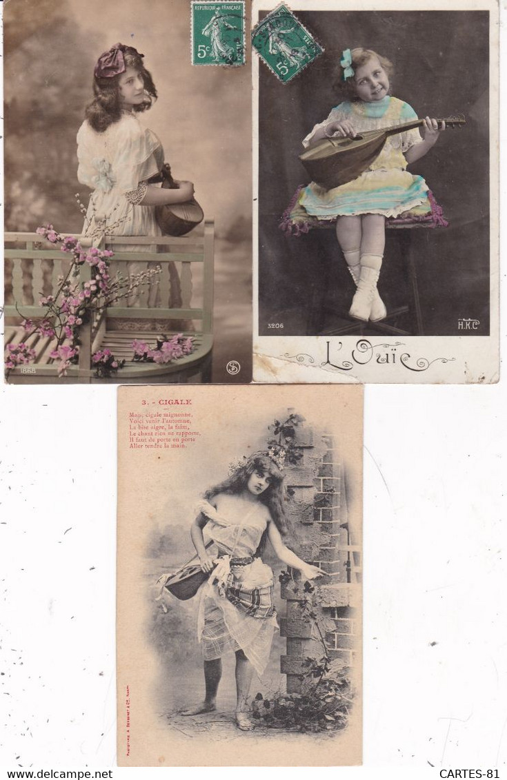 LOT/095.......10 CPA Sur La MANDOLINE - 5 - 99 Postcards