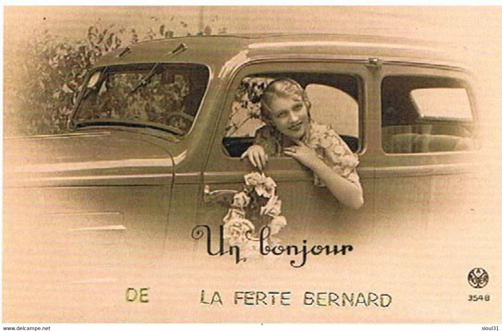 72 UN BONJOUR  DE   LA FERTE  BERNARD   CPM  TBE   51 - La Ferte Bernard