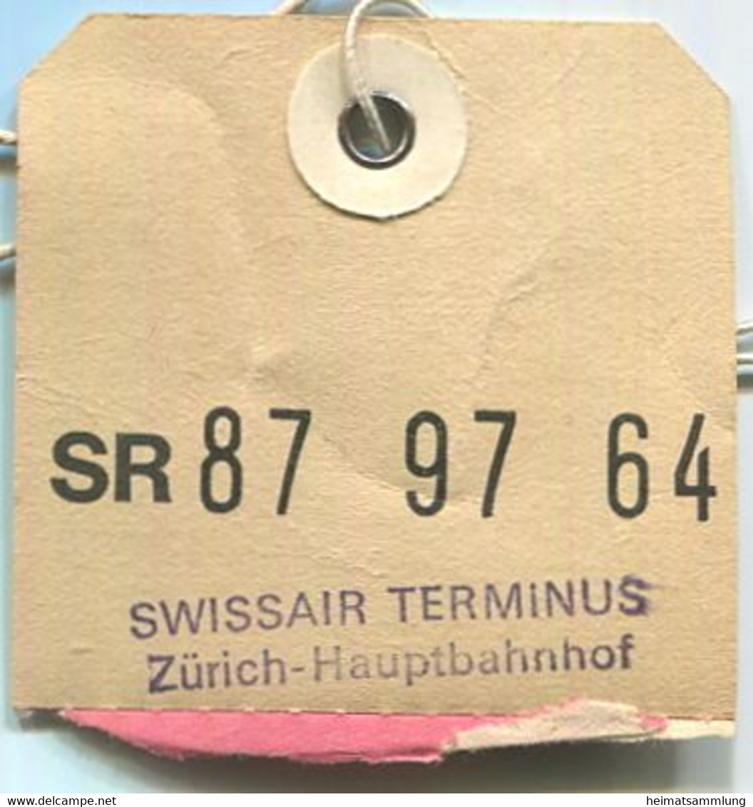 Baggage Strap Tag - Gepäckanhänger - Swissair Terminus Zürich-Hauptbahnhof - Lisboa - Aufklebschilder Und Gepäckbeschriftung