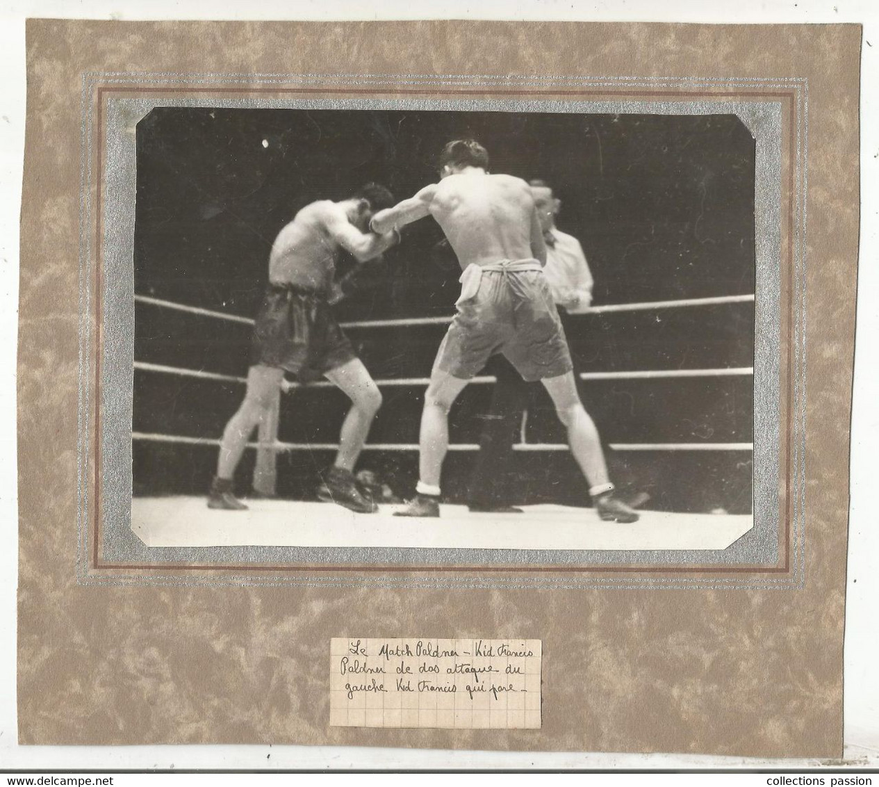 JC , Photographie , Sports , BOXE , Match Paldner-Kid Francis , 235 X 205 Mm, Frais Fr 2.15e - Deportes