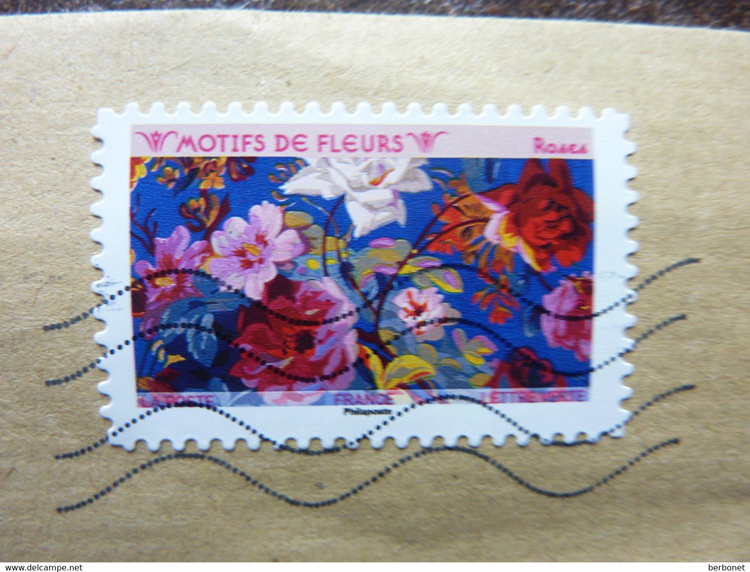 2021  Motif De Fleurs  Roses Timbre Adhésif  Oblitéré Sur Lettre - Altri & Non Classificati