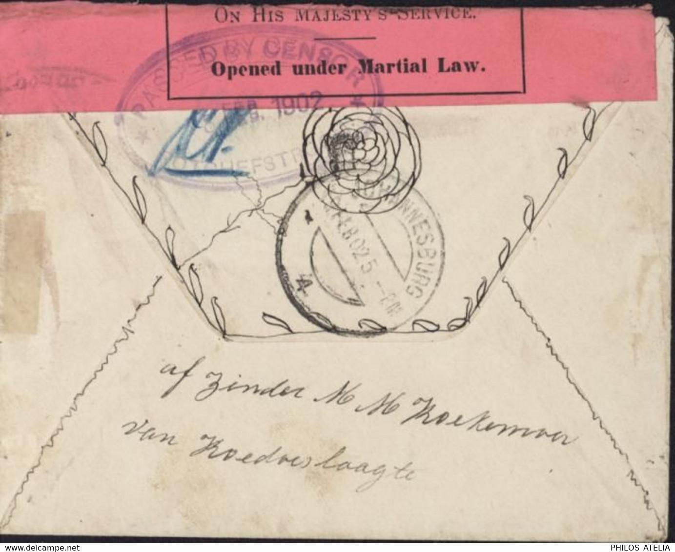 YT 138 Postzegel Z Afr Republiek 1P Surchargé F.R.I. E.R.I ? Transvaal Guerre Boers CAD Potchefstroom 18 2 02 Censures - New Republic (1886-1887)