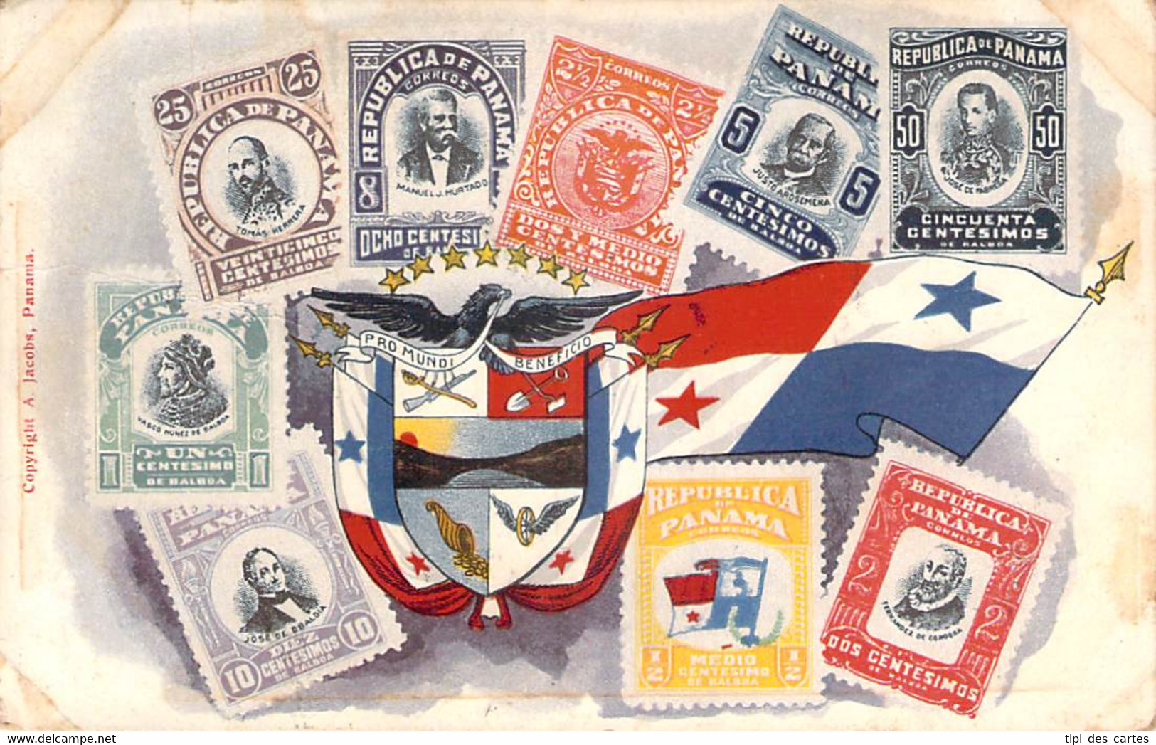 Timbres - Panama 1906, Carte Philatélique - Postzegels (afbeeldingen)