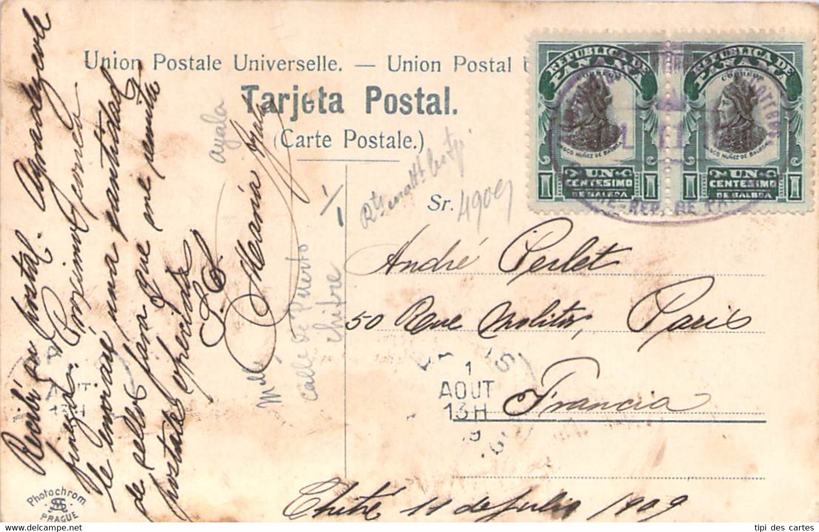 Timbres - Panama 1906, Carte Philatélique - Postzegels (afbeeldingen)