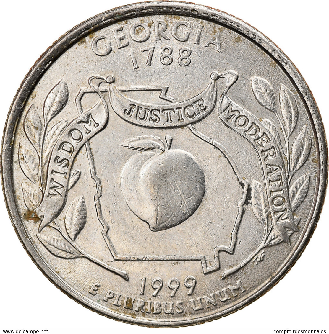 Monnaie, États-Unis, Quarter, 1999, U.S. Mint, Philadelphie, TTB, Copper-Nickel - Georgien