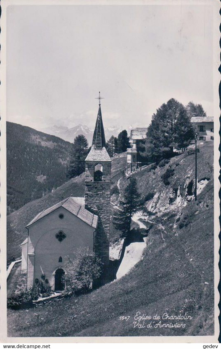 Val D'Anniviers, Chandolin, Eglise Et Chalets (1647) - Chandolin