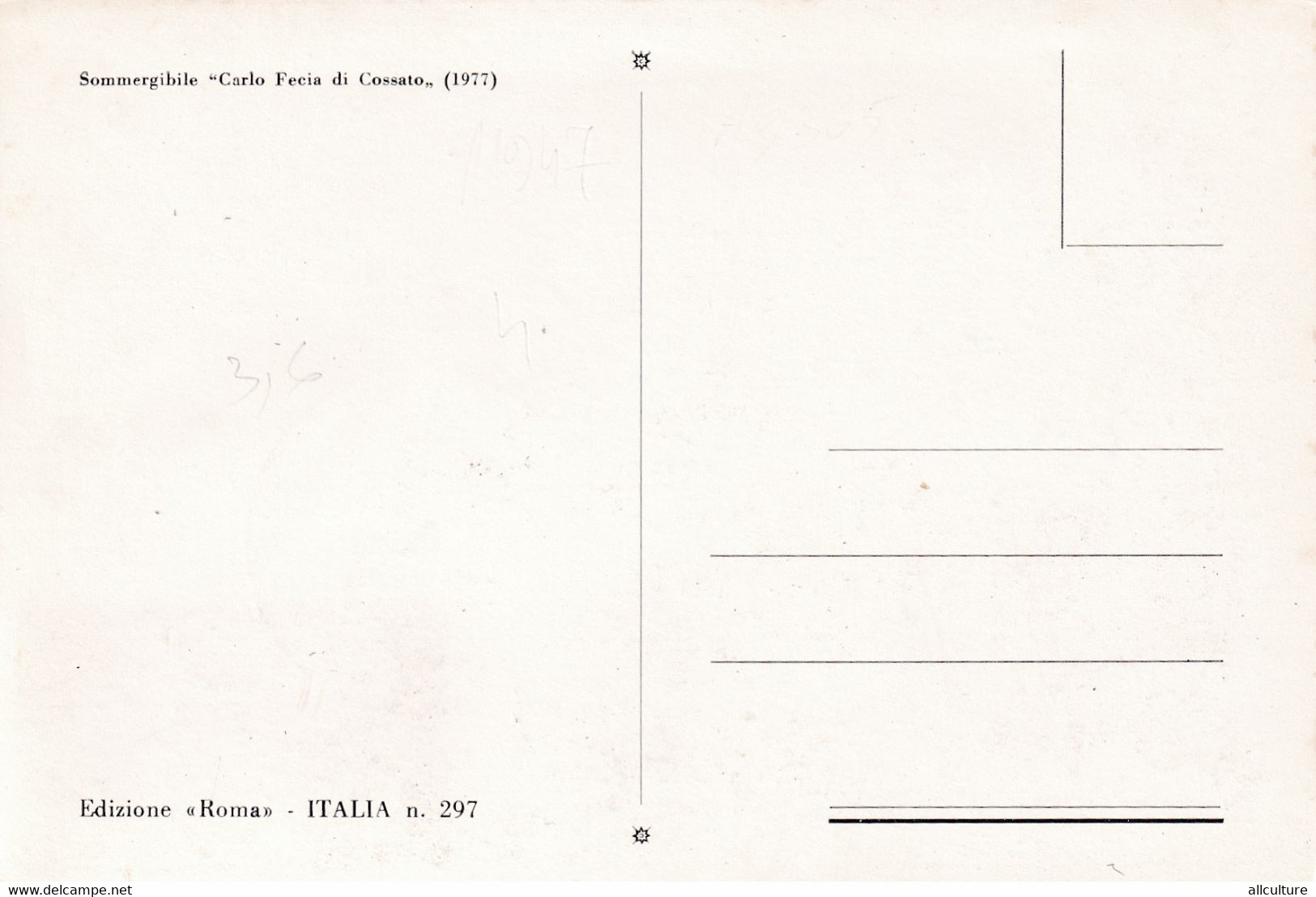 A8976- SOMMERGIBILE COSTA FECIA DI COSSATO 1977 SUBMARINE, TORINO 1979 ITALIA  STAMP ON COVER POSTCARD - U-Boote