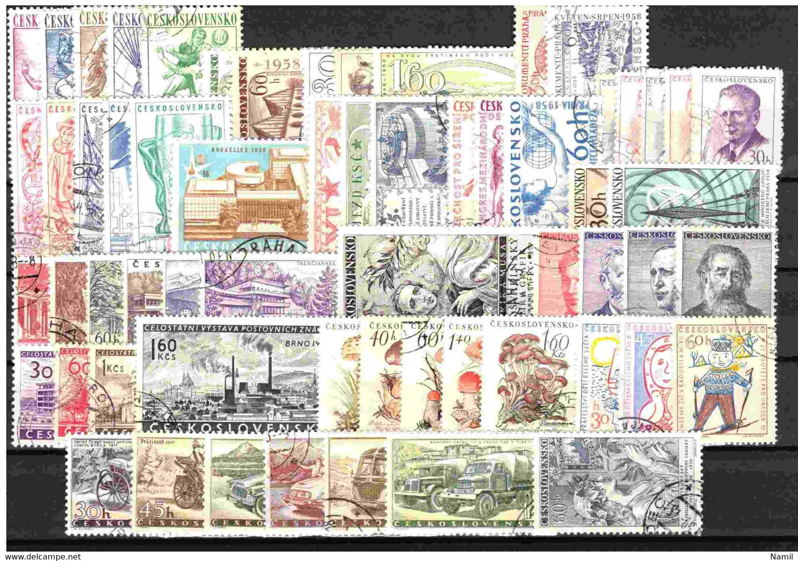 Tchécoslovaquie 1958 Mi 1058-1115 (Yv 942-1000), Obliteré, L'année Complete - Full Years