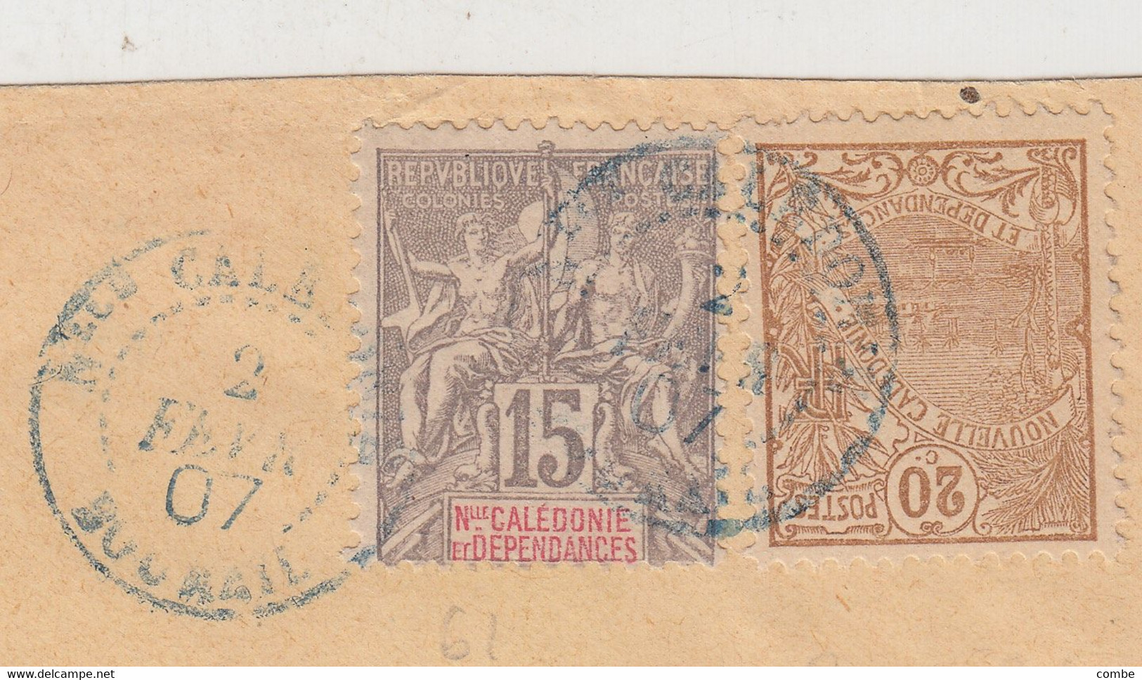 LETTRE. NOUVELLE CALEDONIE. N° 61 ET N° 94. 2 FEVR 1907. RECOMMANDE DE BOURAIL POUR PARISPAR NOUMEA - Briefe U. Dokumente