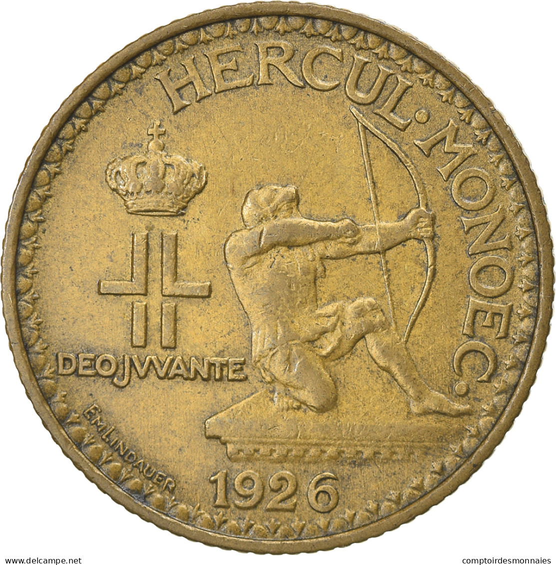 Monnaie, Monaco, Louis II, Franc, 1924, Poissy, TTB, Aluminum-Bronze - 1922-1949 Louis II