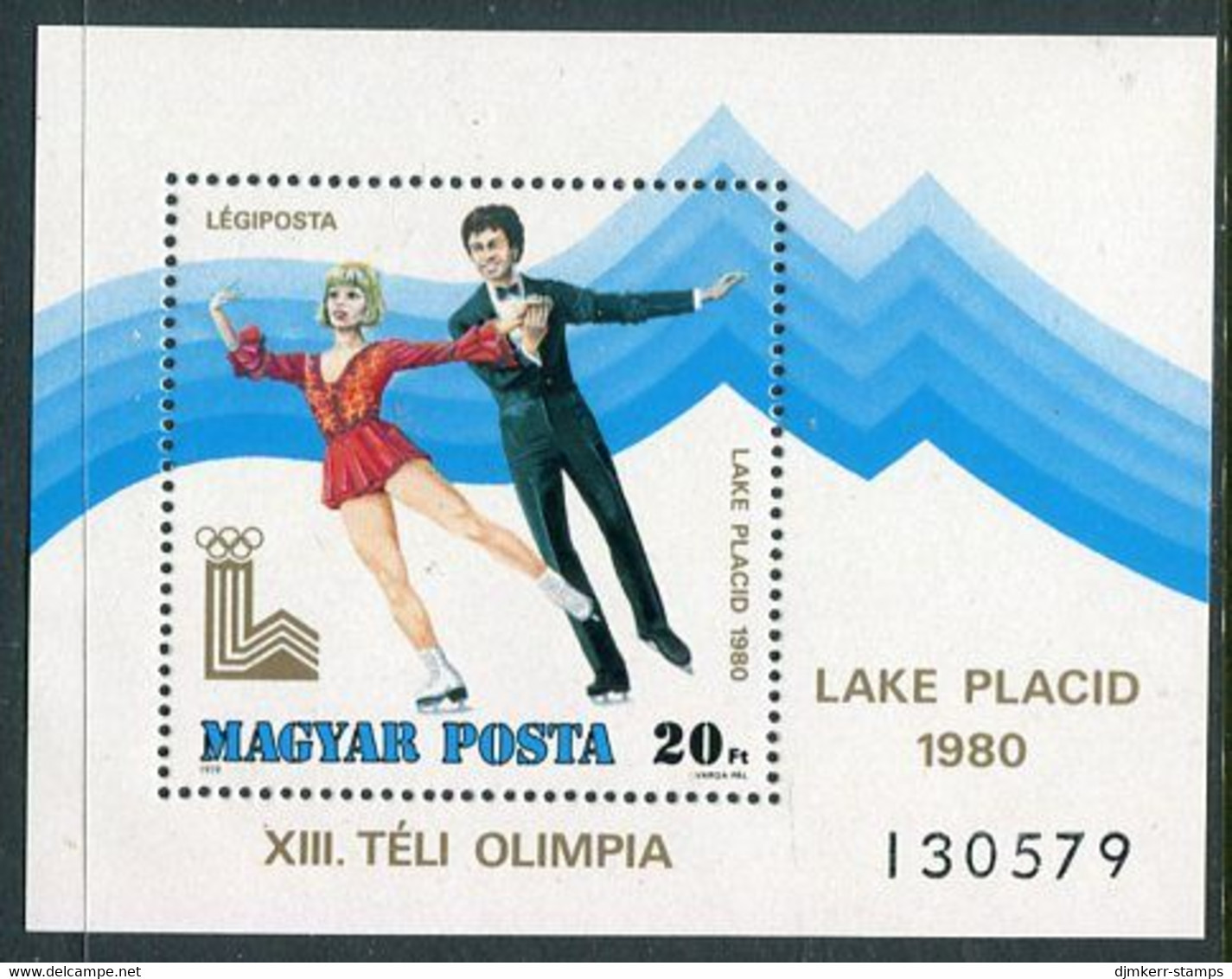 HUNGARY 1979 Winter Olympics Block MNH / **.  Michel Block 140 - Ungebraucht