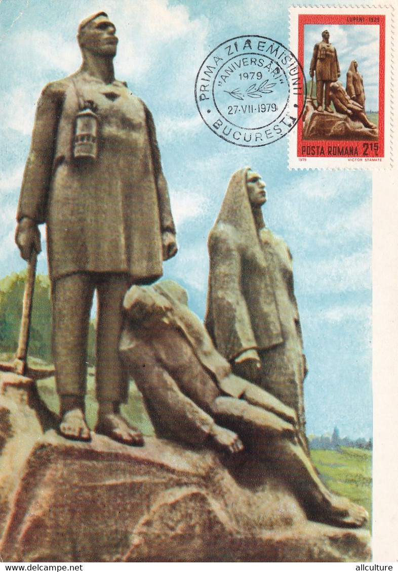 A9028- LE MONUMENTS DES MINEURS ION IRIMESCU HUNEDOARA , MAXIMUM CARD ROMANIA 1979 BUCHAREST STAMP - Maximumkaarten