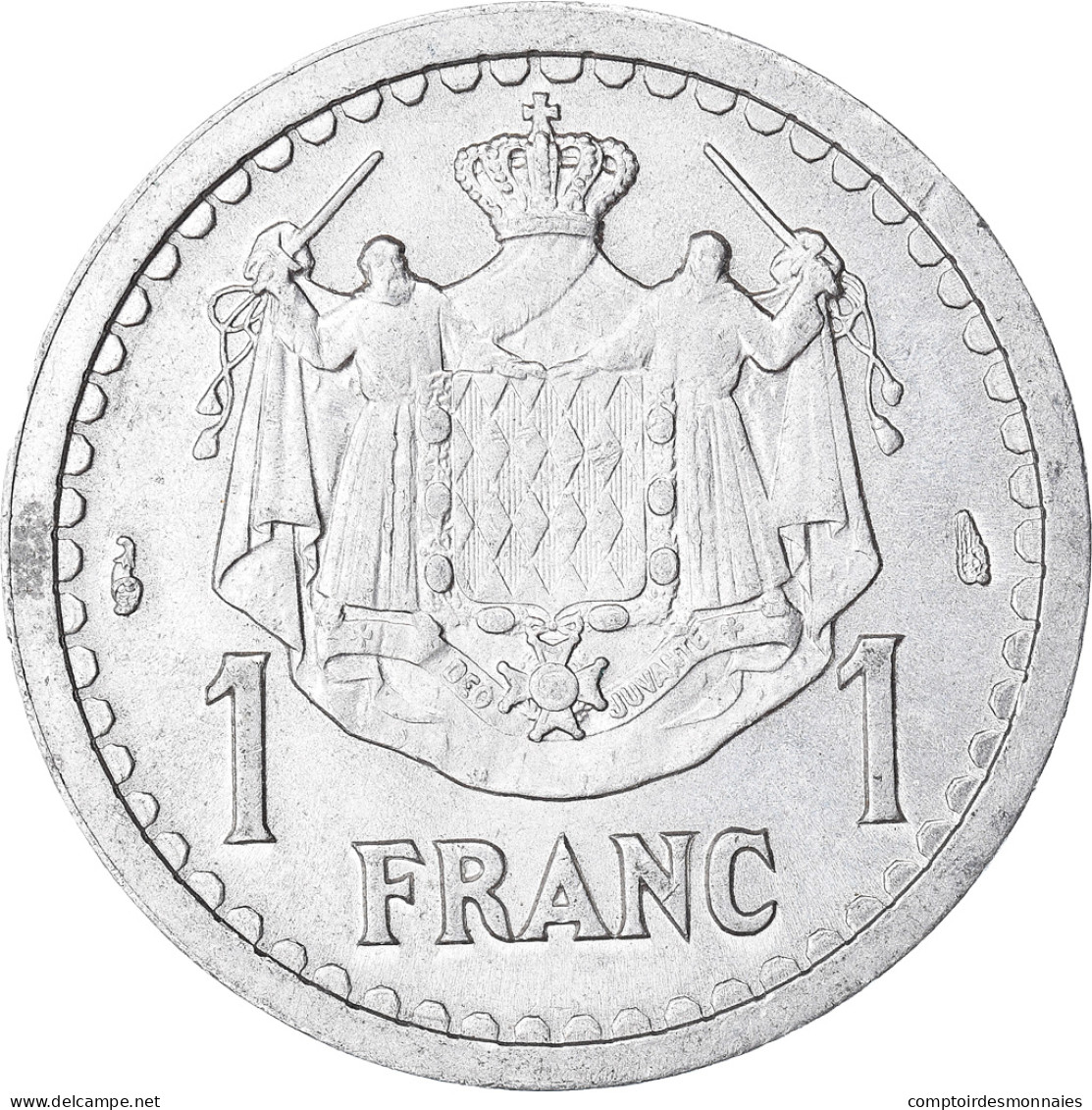 Monnaie, Monaco, Louis II, Franc, 1943, SUP, Aluminium, Gadoury:131, KM:120 - 1922-1949 Louis II